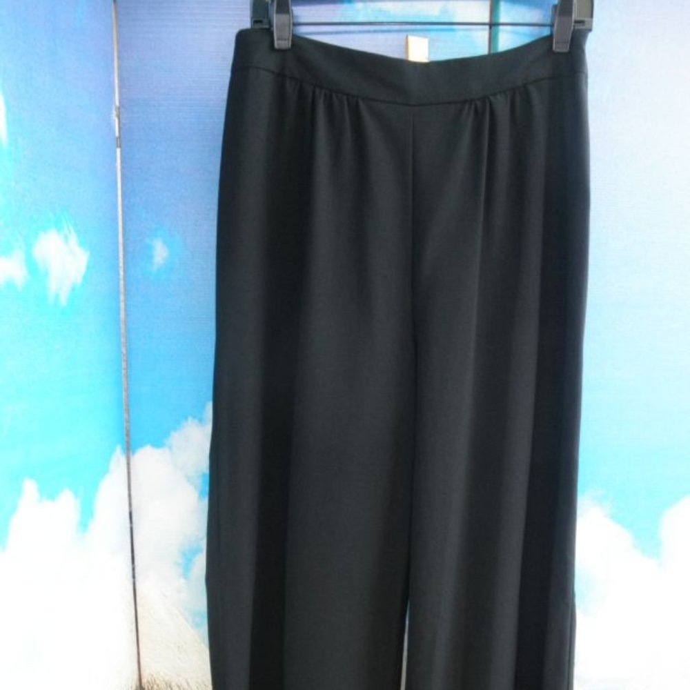 NEW by MISS TINA, BLACK CLASSY DRESSY WIDE LEGS PANTS,TROUSERS SIZE 12